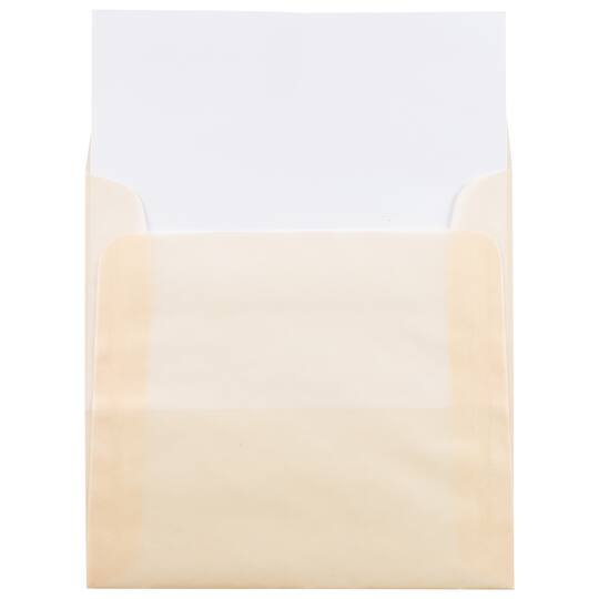 JAM Paper 5.5" x 5.5" Square Translucent Vellum Invitation Envelopes